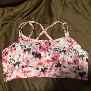 Gaiam brand, size medium, Floral Strappy Sports Bra